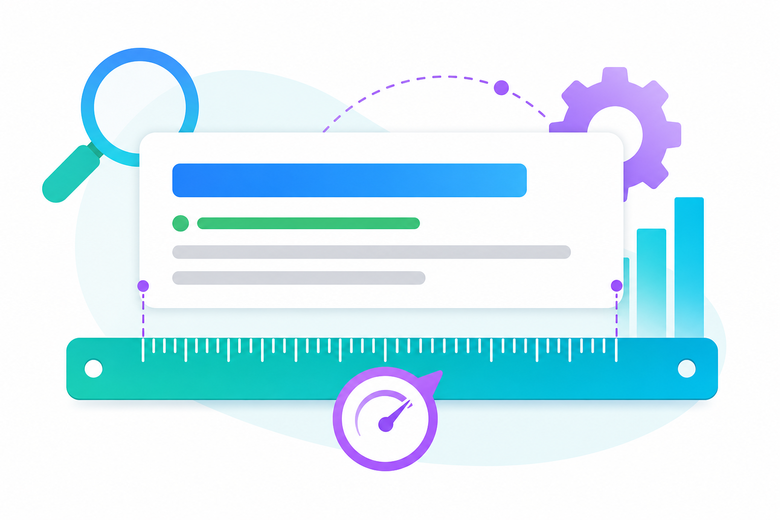 Title tag analyzer measuring meta title length and keyword placement