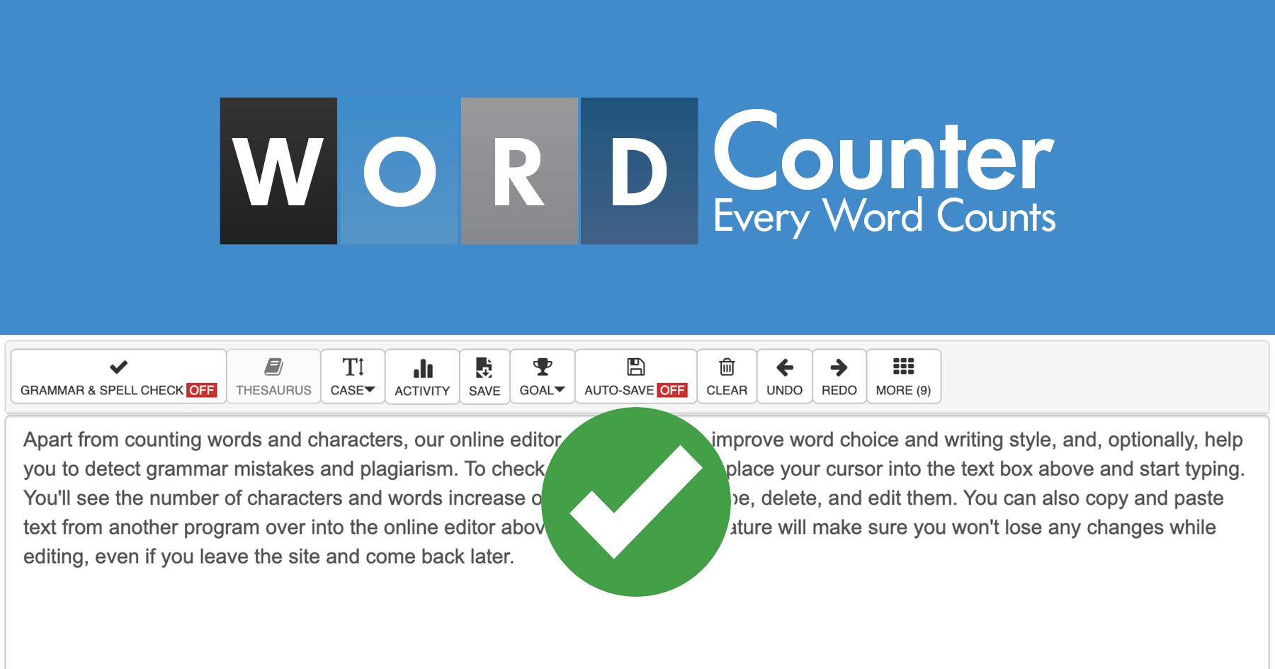 Website word counter scanning a live URL to count on-page text